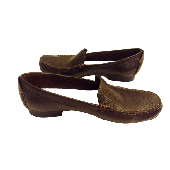 Talbots Brown Butter Soft Leather Loafers Sz. 8 B Square Toe - Picture 2 of 8